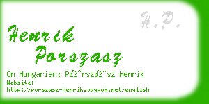 henrik porszasz business card